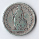 1936 - Svizzera Argento 2 Francs Silver Switzerland Standing Helvetia